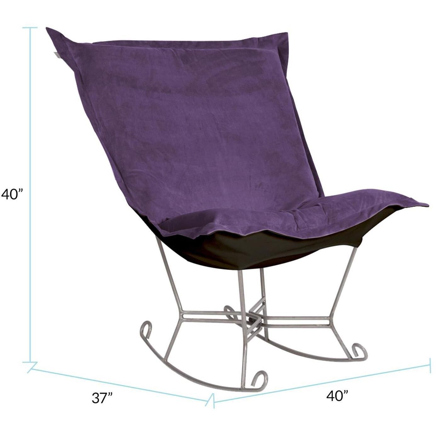 Puff Titanium Frame with Bella Eggplant Scroll Rocker with Cover